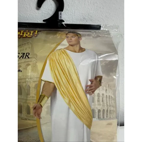 NWT Spirit Caesar White Costume with Gold Trim Adult Halloween Party One Size - Picture 2 of 8